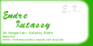 endre kutassy business card